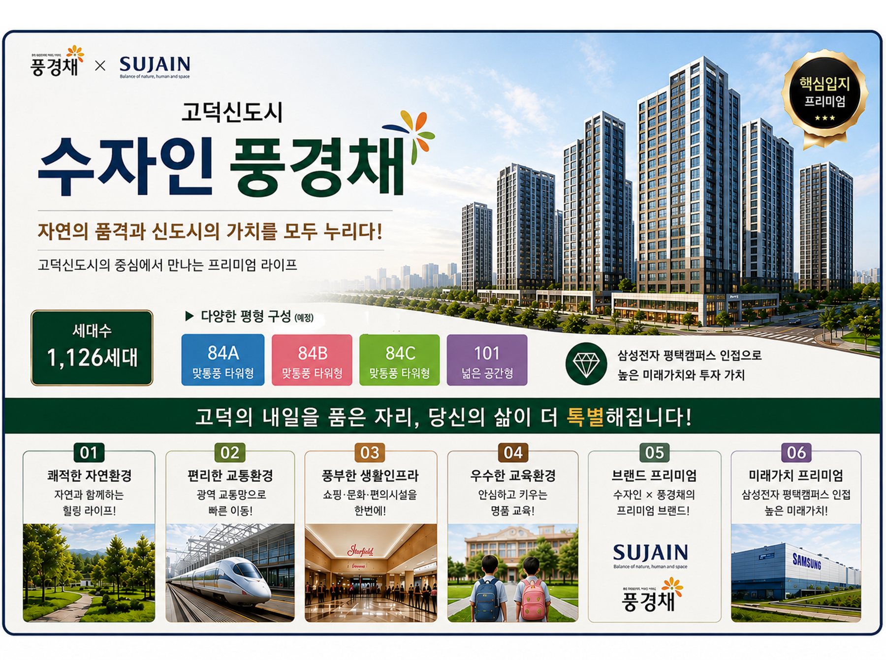 고덕신도시 수자인 풍경채 미분양